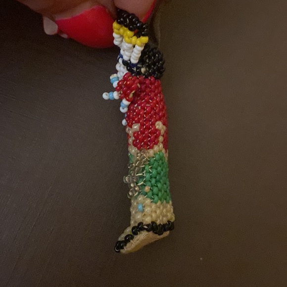 Vintage Zuni handmade bead Chief mini doll keychain pendant collector piece - Picture 4 of 14